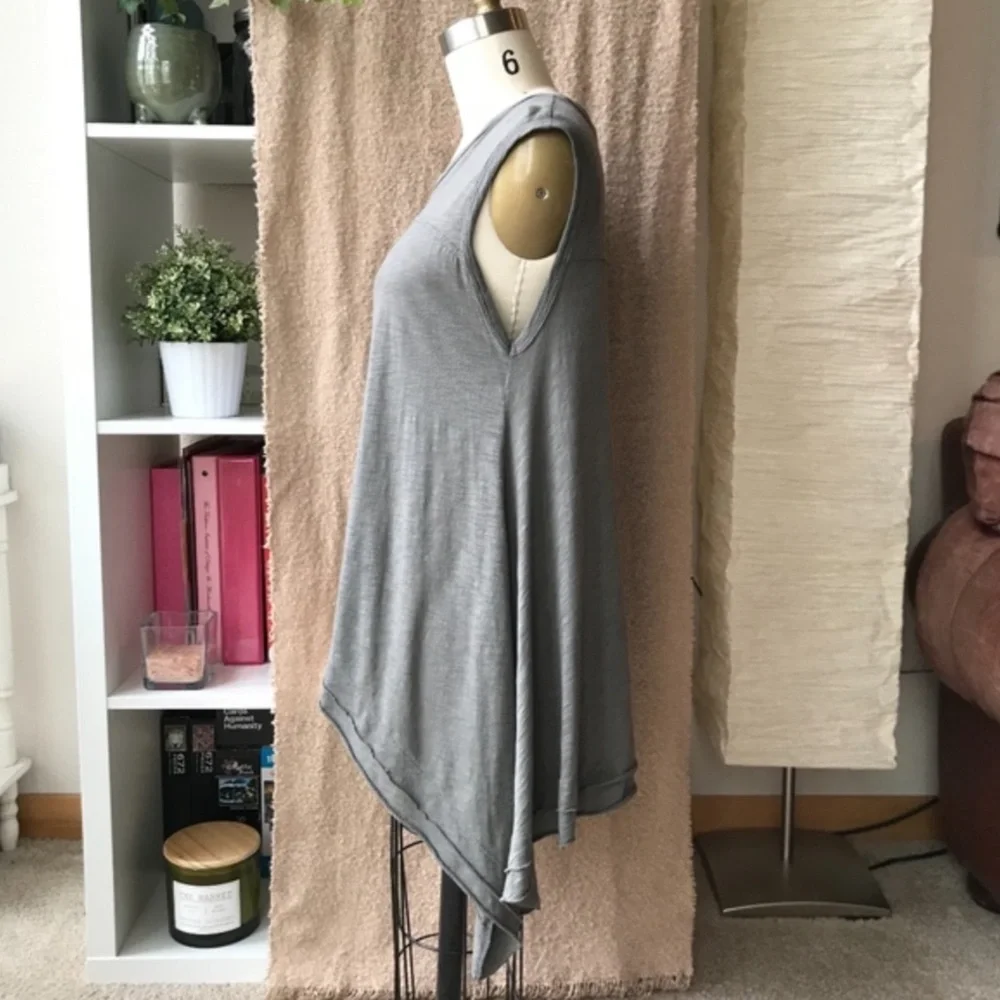 Women's Promesa Asymmetrical Trapeze Cotton Modal Tank Top In Olive Green - Picture 7 of 13